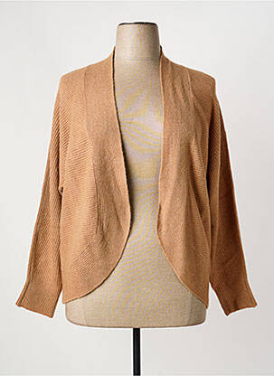 Gilet manches longues maille tricot marron TOM TAILOR femme