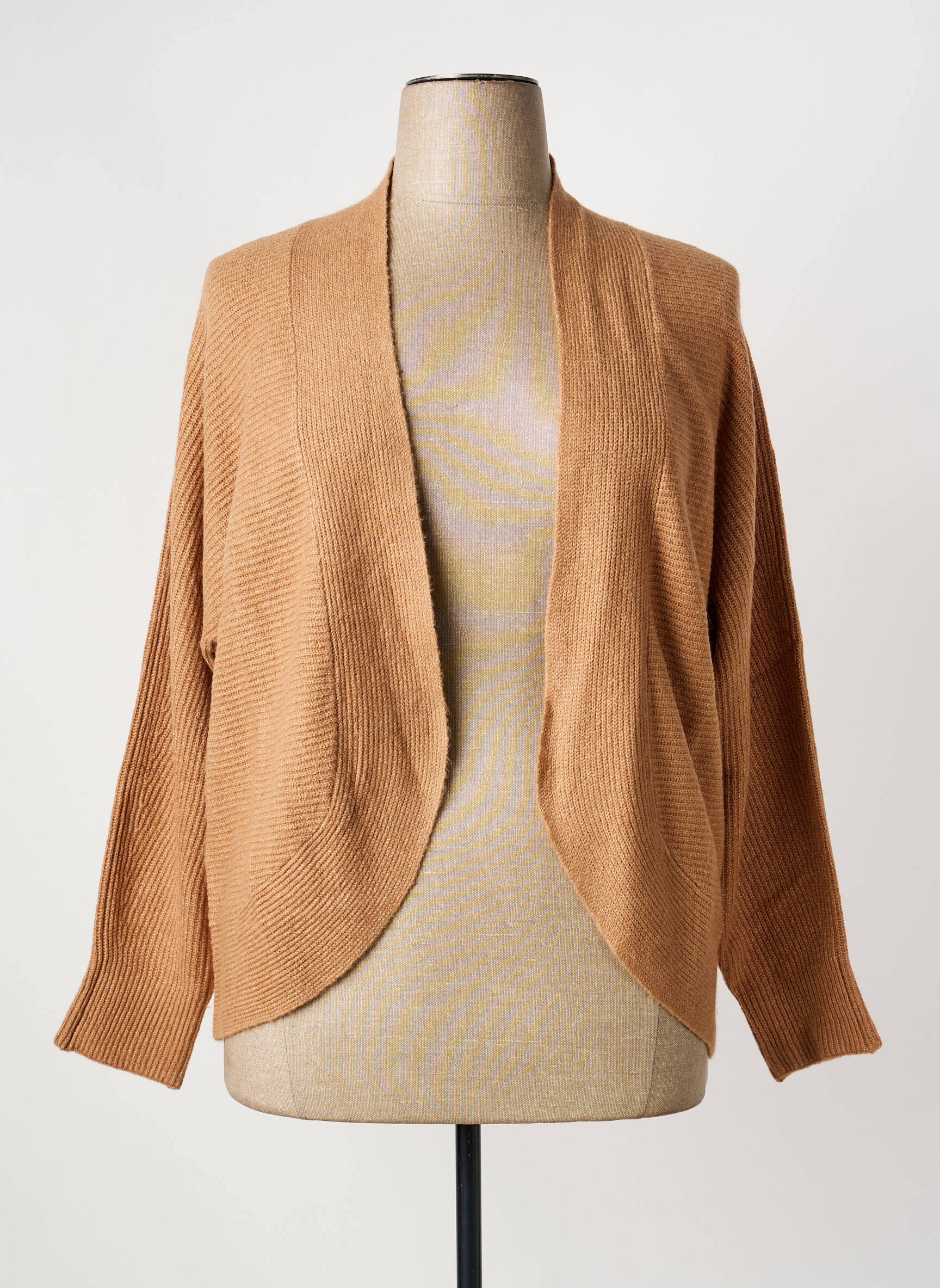 Gilet manches longues maille tricot marron TOM TAILOR femme