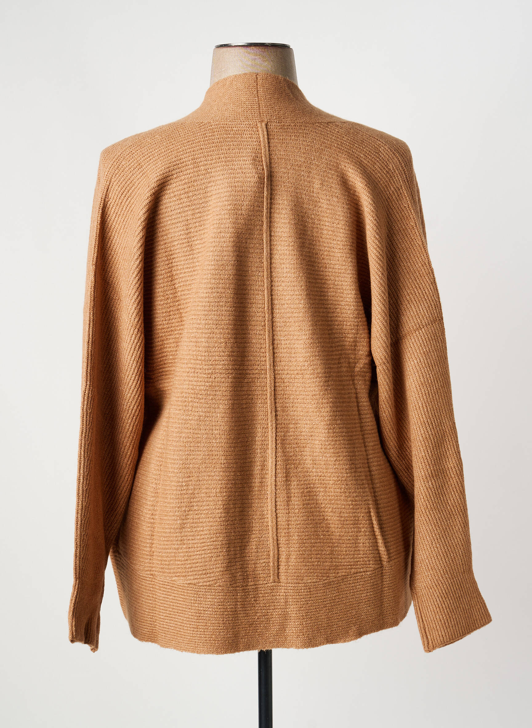 Gilet manches longues maille tricot marron TOM TAILOR femme