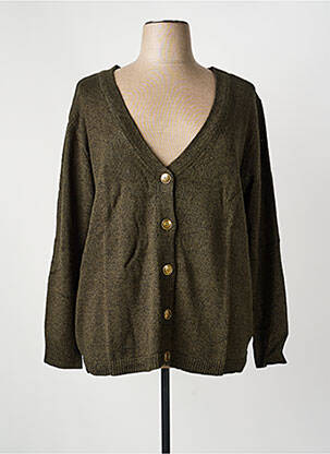Gilet manches longues fermeture boutonnée sur le devant vert SHEEGO femme