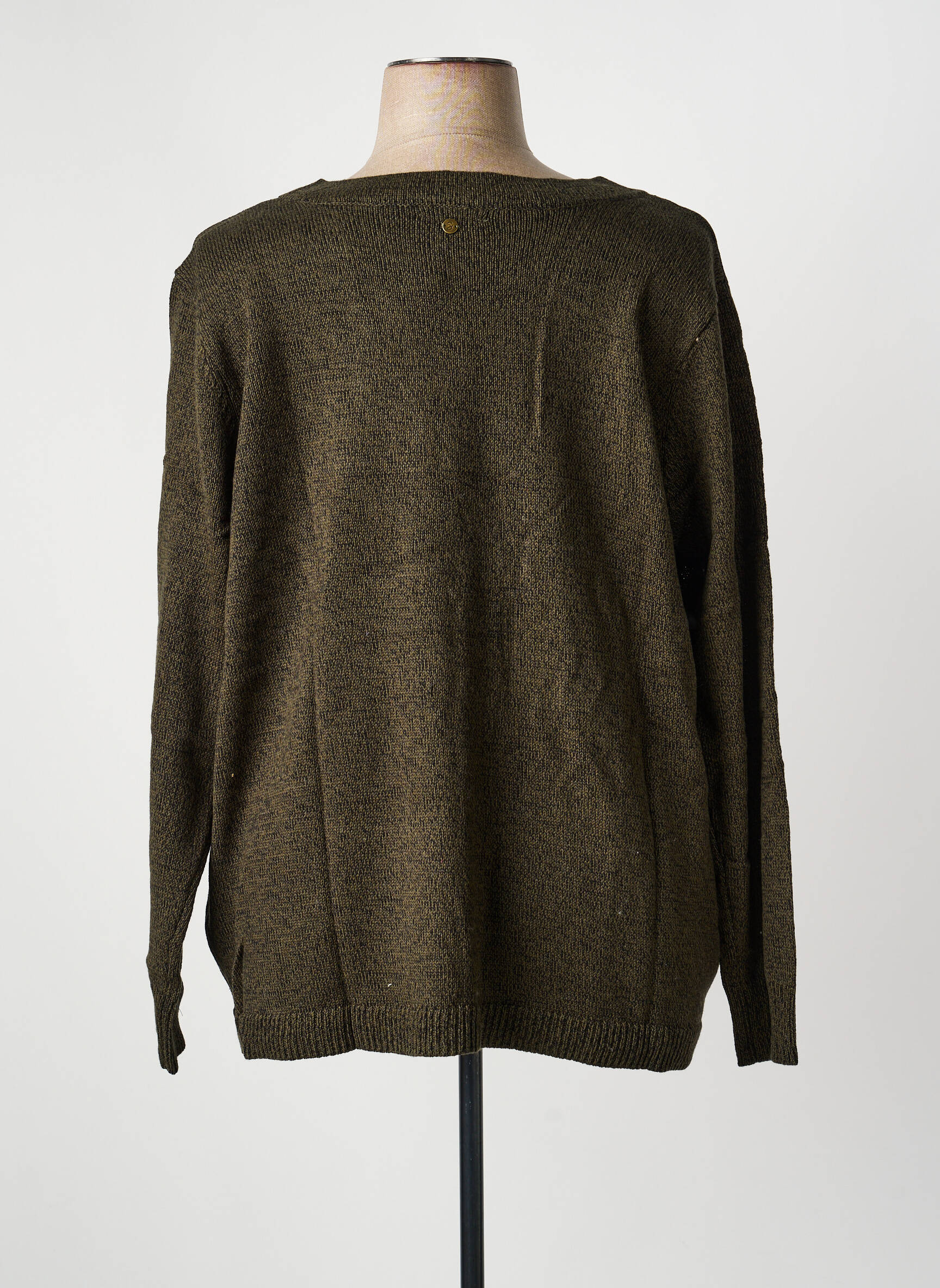 Gilet manches longues fermeture boutonnée sur le devant vert SHEEGO femme