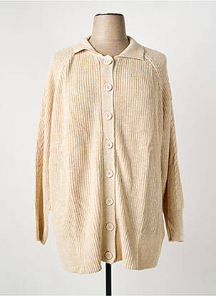 Gilet manches longues fermeture boutonnée sur le devant beige SHEEGO femme