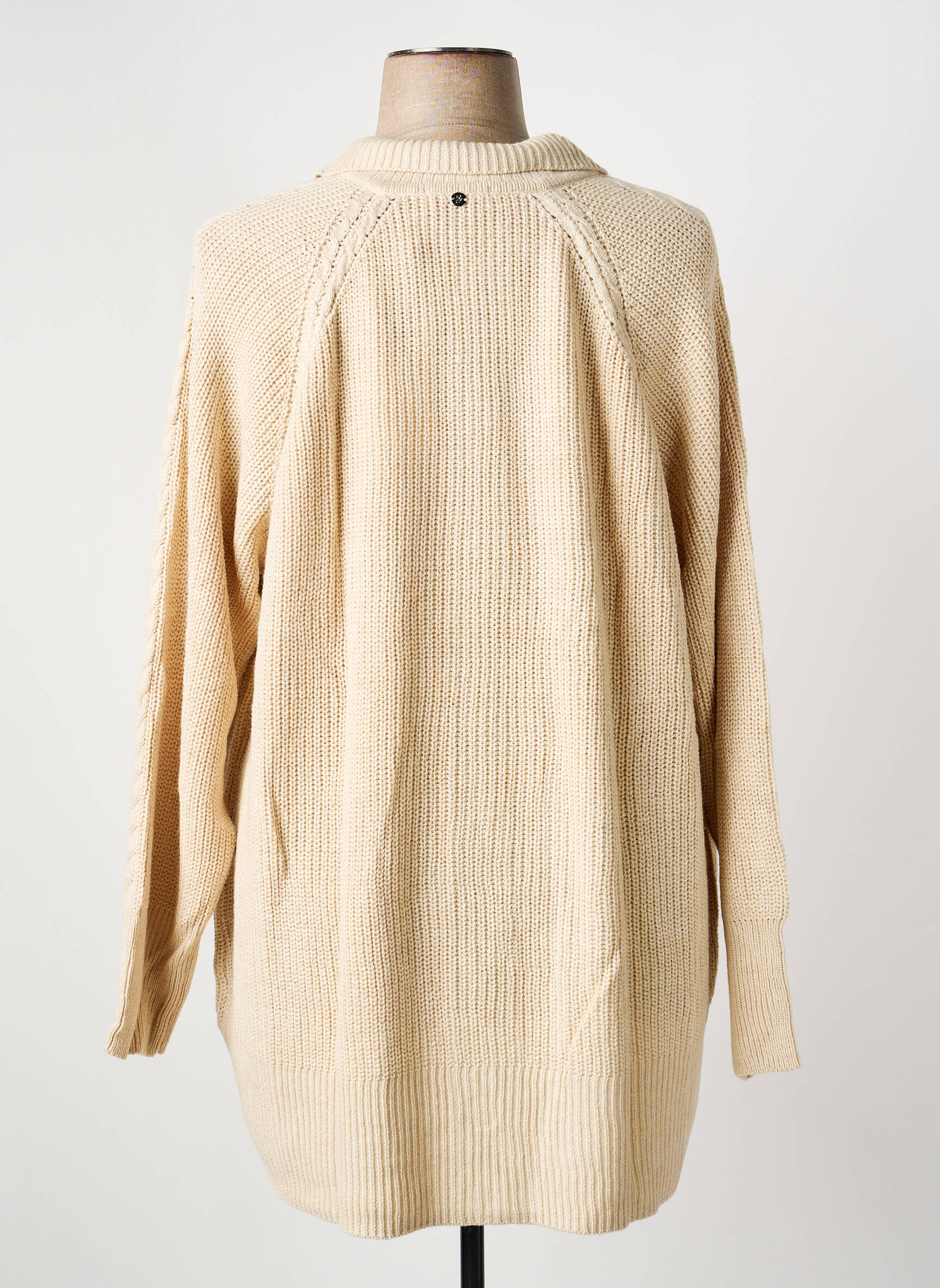 Gilet manches longues fermeture boutonnée sur le devant beige SHEEGO femme