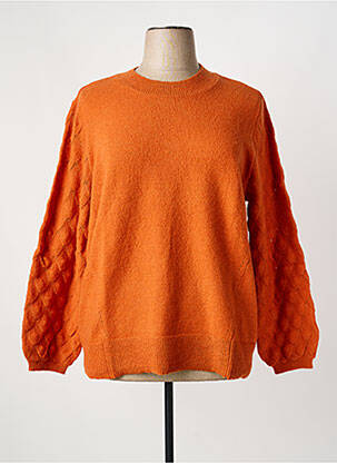 Pull coupe cintrée manches courtes orange SHEEGO femme