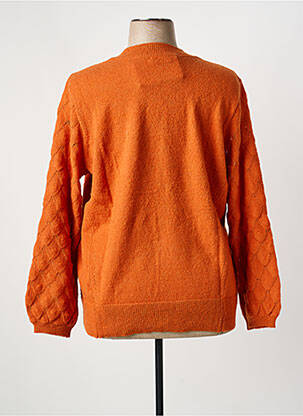 Pull coupe cintrée manches courtes orange SHEEGO femme