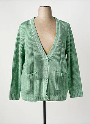 Gilet manches longues fermeture boutonnée sur le devant vert SHEEGO femme
