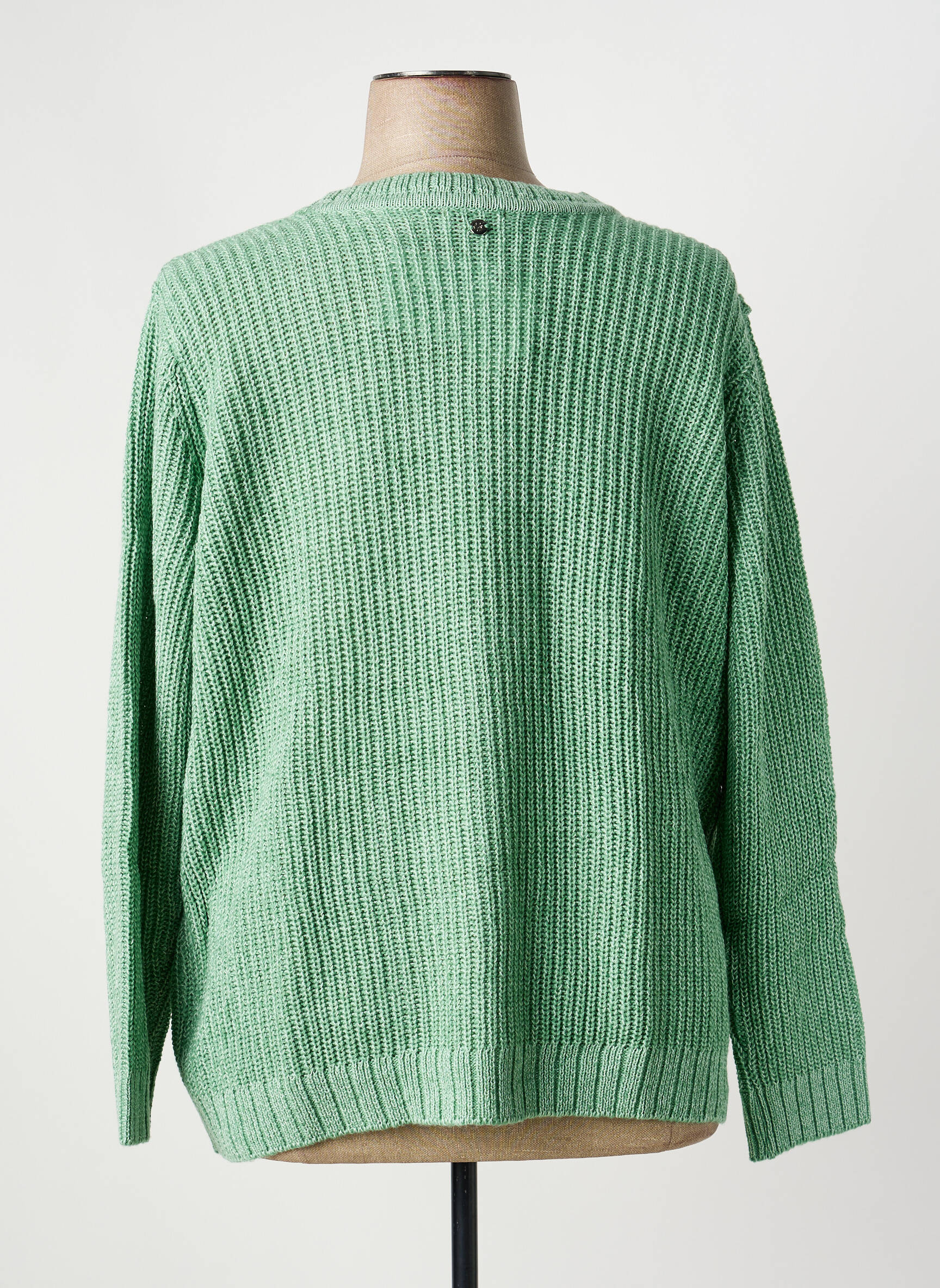 Gilet manches longues fermeture boutonnée sur le devant vert SHEEGO femme