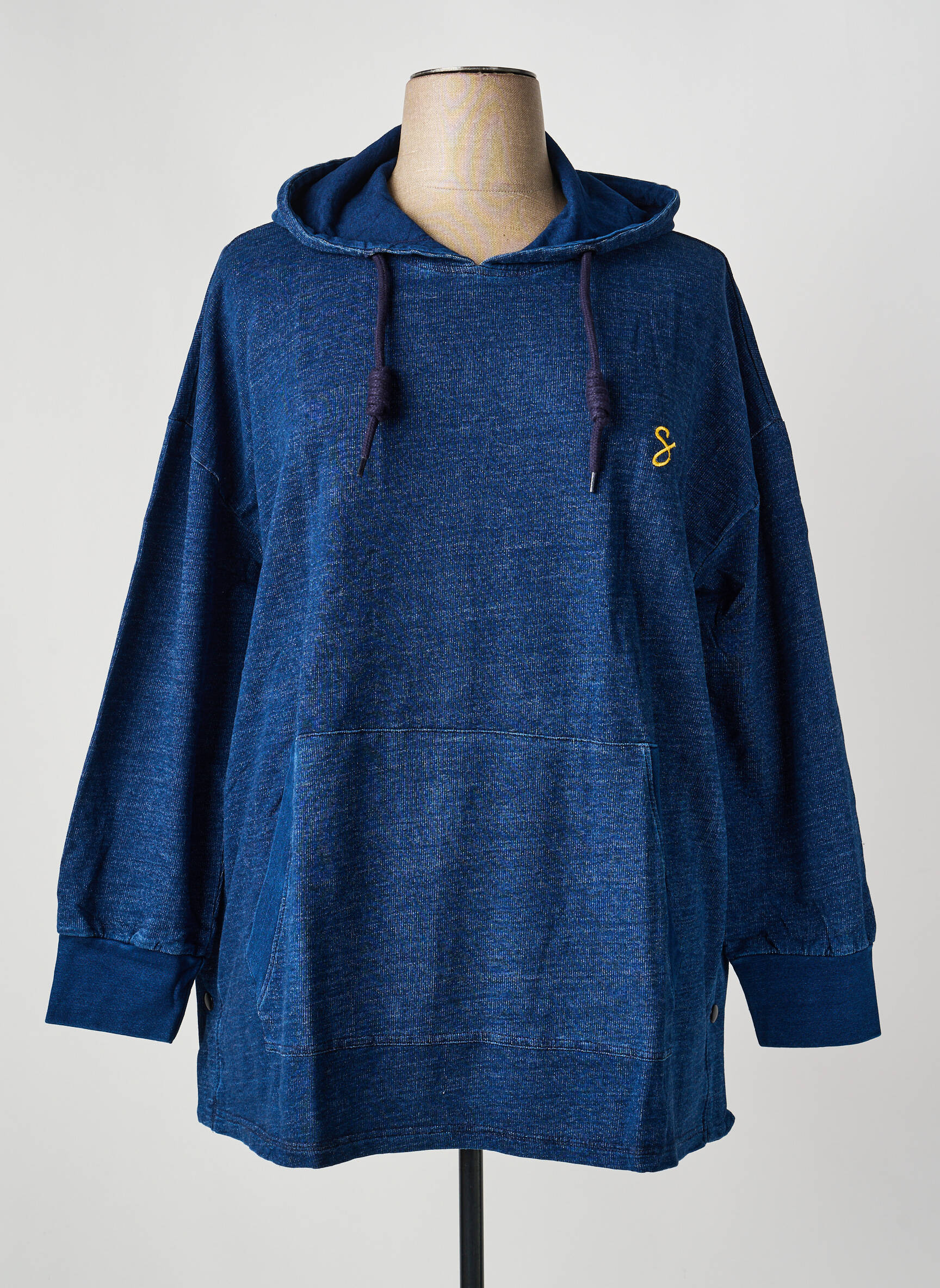 Sweat-shirt à capuche manches longues manches longues bleu SHEEGO femme