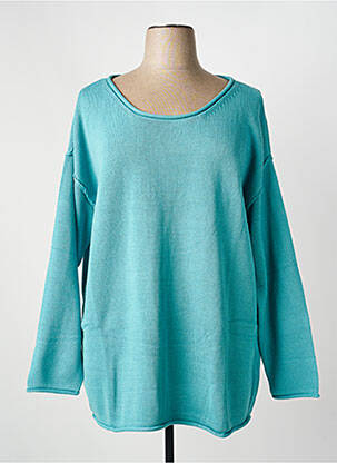 Pull coupe droite manches longues bleu SHEEGO femme