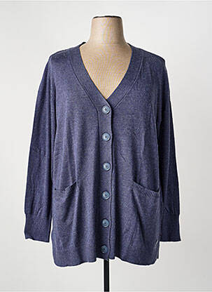 Gilet manches longues fermeture boutonnée sur le devant bleu SHEEGO femme