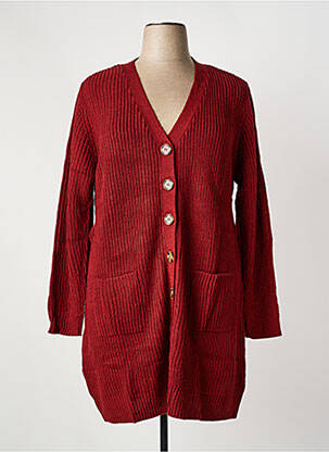 Gilet manches longues coupe cintrée rouge SHEEGO femme
