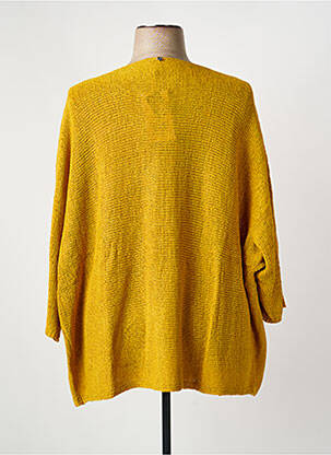 Gilet manches longues maille tricot jaune SHEEGO femme
