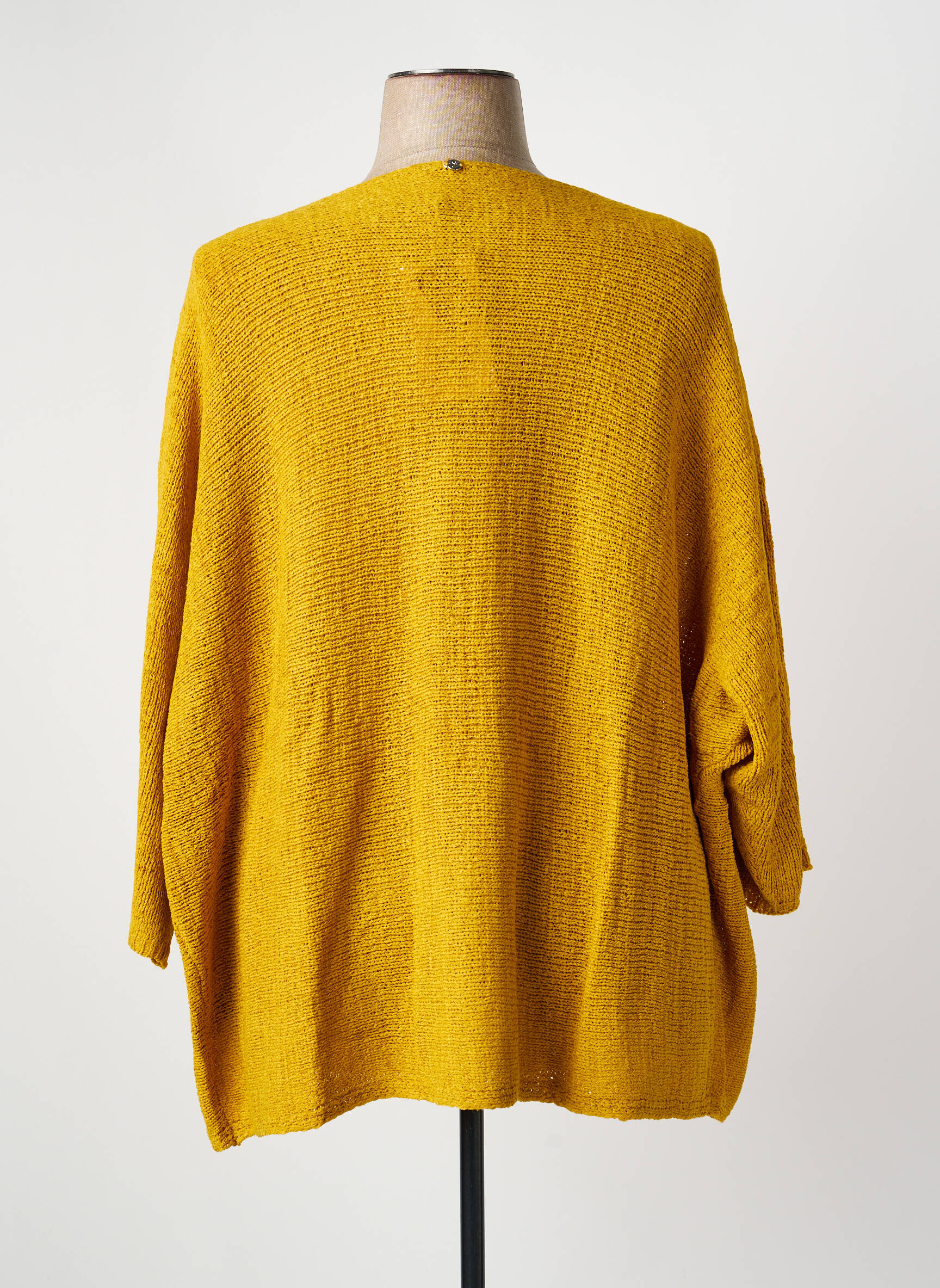 Gilet manches longues maille tricot jaune SHEEGO femme