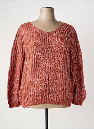 Pull coupe droite manches longues orange SHEEGO femme