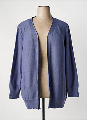Gilet manches longues maille tricot bleu SHEEGO femme
