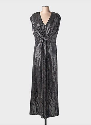 Robe longue manches courtes manches courtes argent OUI femme