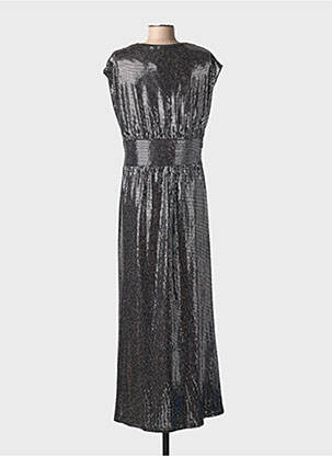 Robe longue manches courtes manches courtes argent OUI femme
