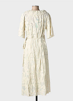 Robe longue manches courtes manches courtes beige NÜ femme