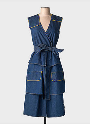 Robe mi-longue sans manche sans manche bleu NÜ femme