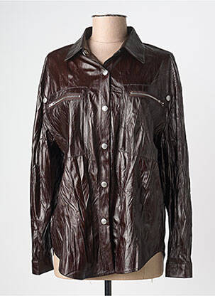 Veste casual coupe droite marron NÜ femme