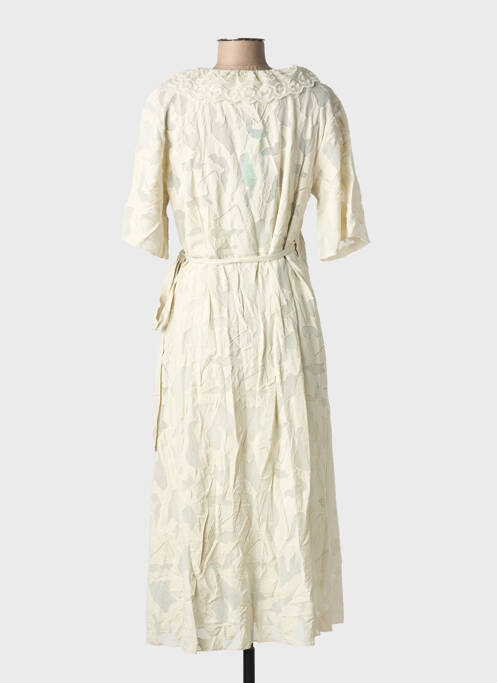 Robe longue manches courtes manches courtes beige NÜ femme