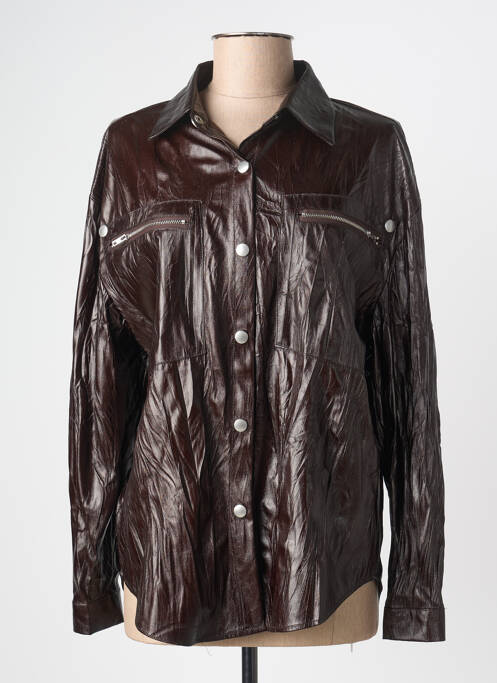 Veste casual coupe droite marron NÜ femme