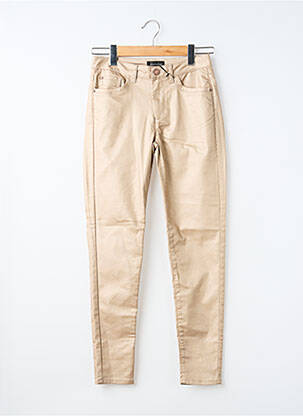 Pantalon slim tissage enduit taille normale beige EVA KAYAN femme