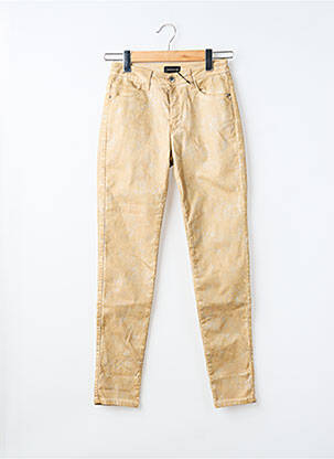 Pantalon slim tissage enduit taille normale beige EVA KAYAN femme