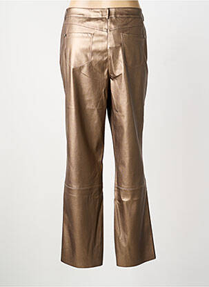 Pantalon droit fermeture zippée sous rabat boutonné taille normale marron EVA KAYAN femme
