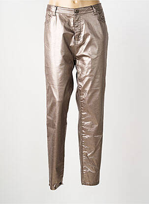 Pantalon droit stretch taille normale or EVA KAYAN femme