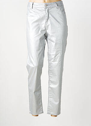 Pantalon droit stretch taille normale argent EVA KAYAN femme