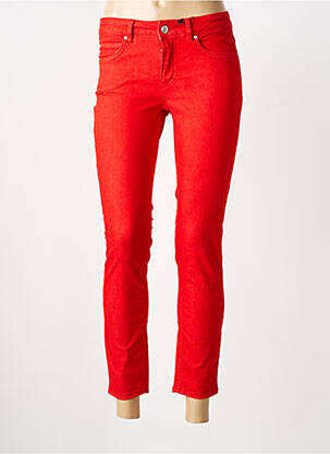Pantalon 7/8 stretch taille normale rouge OUI femme
