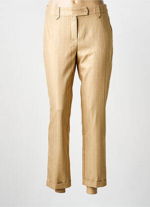 Pantalon 7/8 fermeture zippée sous rabat boutonné taille normale marron EVA KAYAN femme