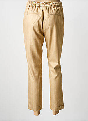Pantalon 7/8 fermeture zippée sous rabat boutonné taille normale marron EVA KAYAN femme