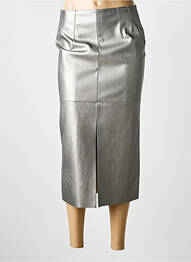 Jupe longue fermeture zippée au dos argent EVA KAYAN femme