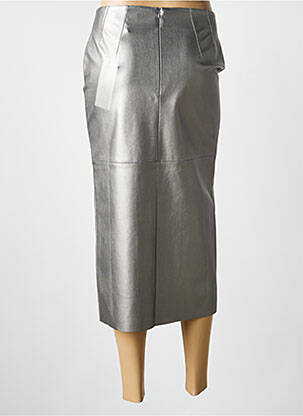 Jupe longue fermeture zippée au dos argent EVA KAYAN femme