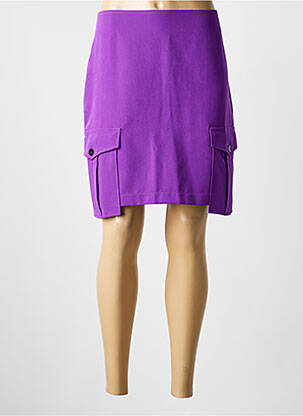 Jupe mi-longue stretch violet EVA KAYAN femme