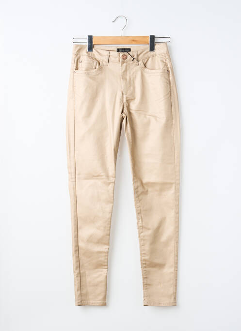 Pantalon slim tissage enduit taille normale beige EVA KAYAN femme