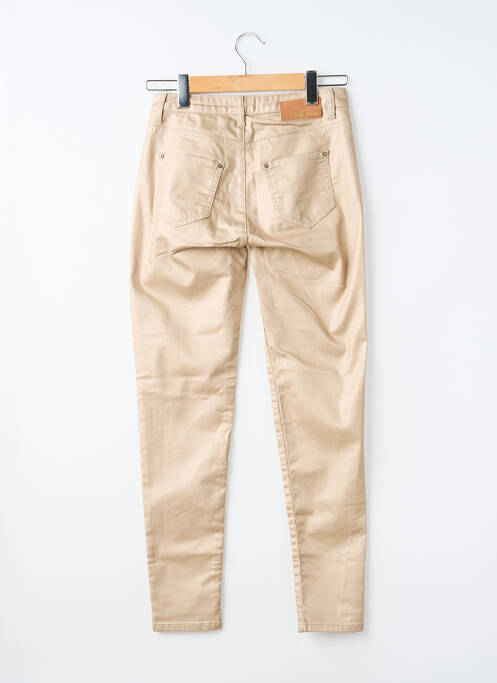 Pantalon slim tissage enduit taille normale beige EVA KAYAN femme