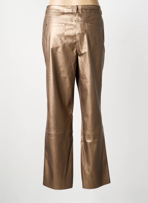 Pantalon droit fermeture zippée sous rabat boutonné taille normale marron EVA KAYAN femme