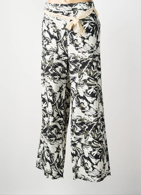 Pantalon droit tissage popeline taille normale noir EVA KAYAN femme