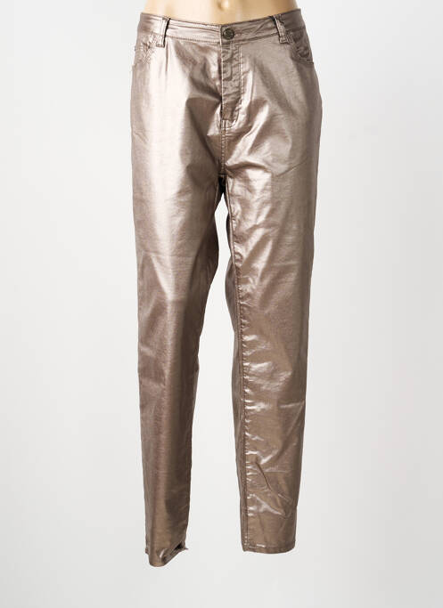Pantalon droit stretch taille normale or EVA KAYAN femme