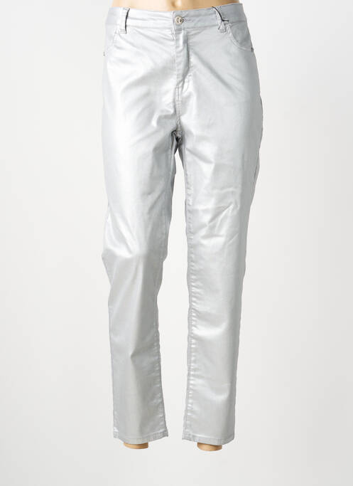 Pantalon droit stretch taille normale argent EVA KAYAN femme