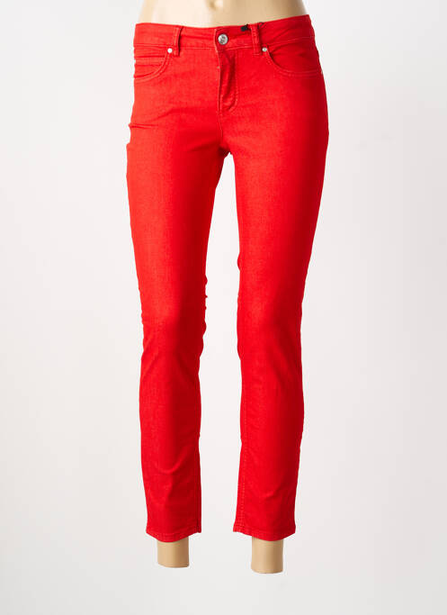 Pantalon 7/8 stretch taille normale rouge OUI femme