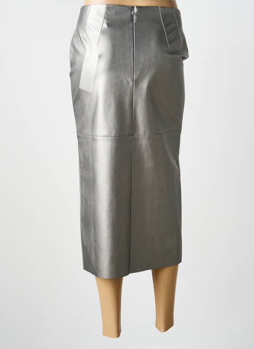 Jupe longue fermeture zippée au dos argent EVA KAYAN femme