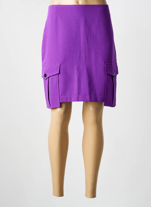 Jupe mi-longue coupe droite violet EVA KAYAN femme