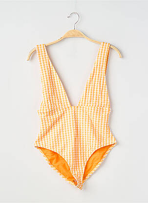 Maillot de bain 1 pièce stretch orange ANJA PARIS femme