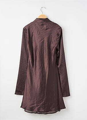 Robe courte manches longues manches longues marron ZARA femme