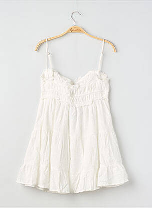 Top manches bretelles ajustables fines bretelles blanc BERSHKA femme