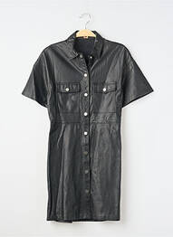 Robe courte manches courtes manches courtes noir BERSHKA femme